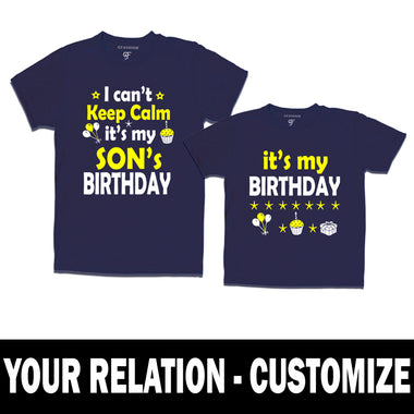 I Can't Keep Calm It's My Son's Birthday T-shirts With Dad in Navy Color available @ gfashion.jpg