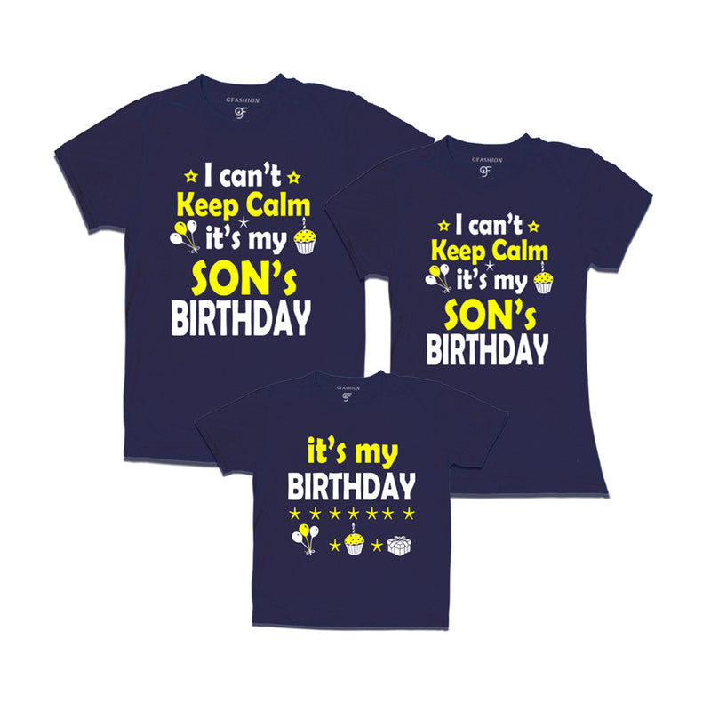 I Can't Keep Calm It's My Son's Birthday T-shirts With Family in Navy Color available @ gfashion.jpg