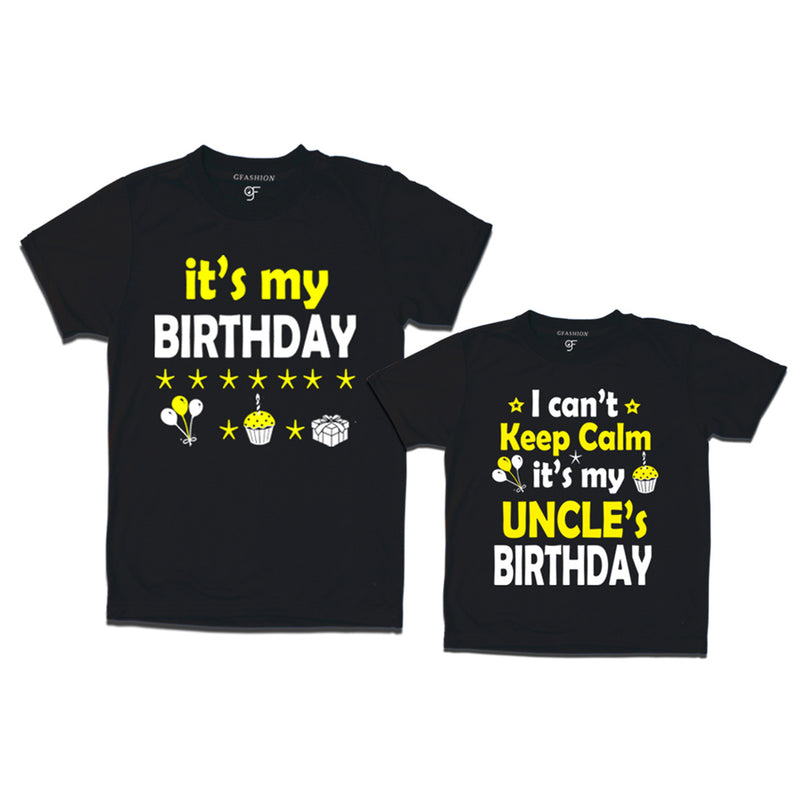 I Can't Keep Calm It's My Uncle's Birthday T-shirts in Black Color available @ gfashion.jpg
