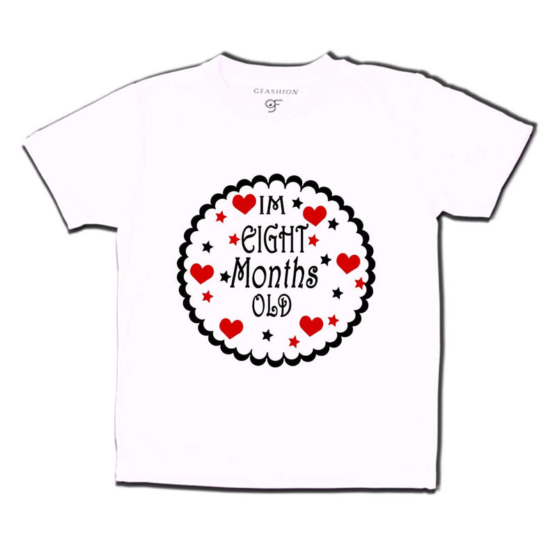 I am Eight Month Old Baby T-shirt in White Color available @ gfashion.jpg
