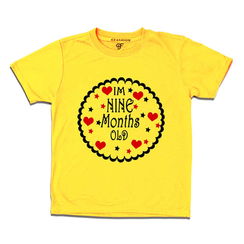 I am Nine Month Old Baby T-shirt in Yellow Color available @ gfashion.jpg