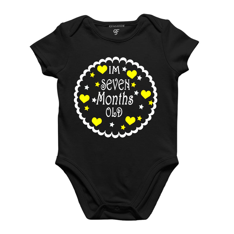 I am Seven Month Old-Baby Onesie or Bodysuit or Rompers in Black Color available @ gfashion.jpg