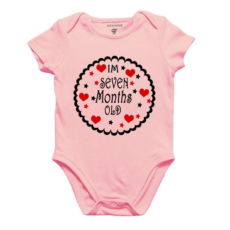 I am Seven Month Old-Baby Onesie or Bodysuit or Rompers in Pink Color available @ gfashion.jpg