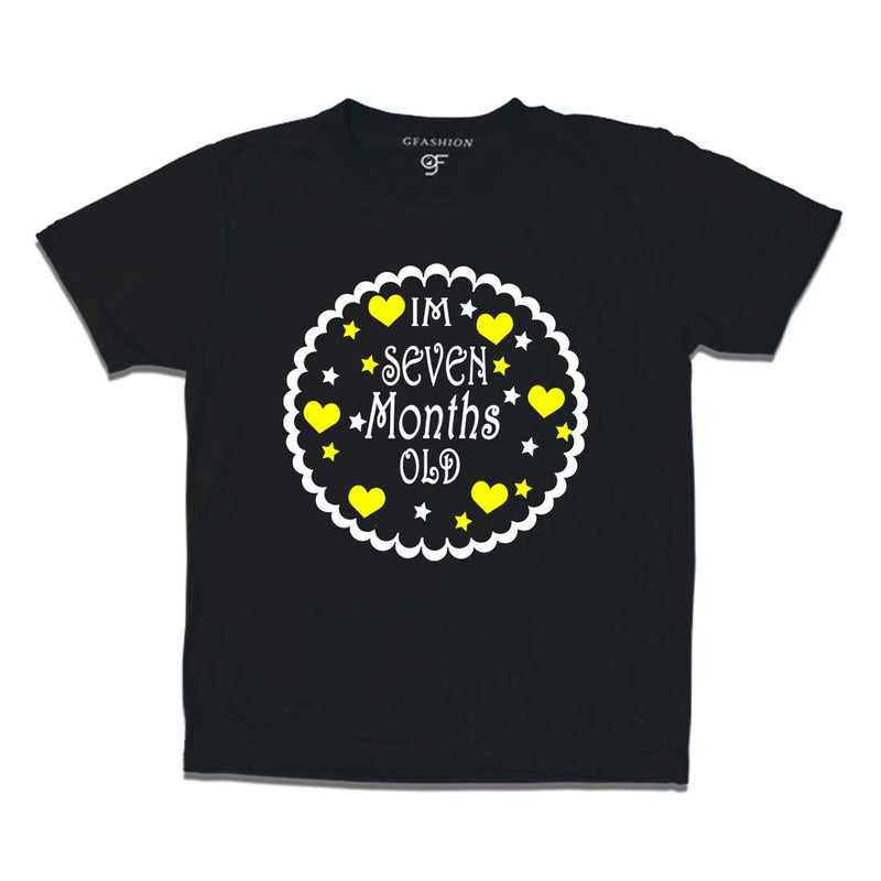 I am Seven Month Old Baby T-shirt in Black Color available @ gfashion.jpg