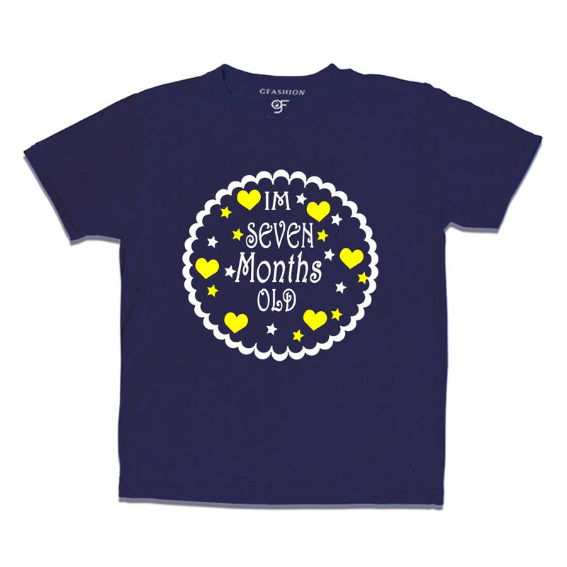 I am Seven Month Old Baby T-shirt in Navy Color available @ gfashion.jpg