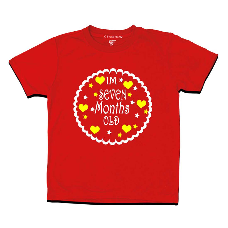 I am Seven Month Old Baby T-shirt in Red Color available @ gfashion.jpg