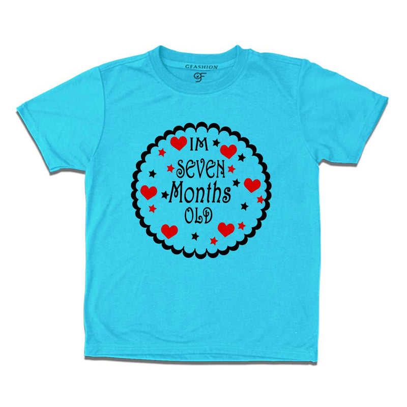 I am Seven Month Old Baby T-shirt in Sky Blue Color available @ gfashion.jpg