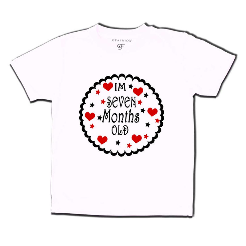I am Seven Month Old Baby T-shirt in White Color available @ gfashion.jpg