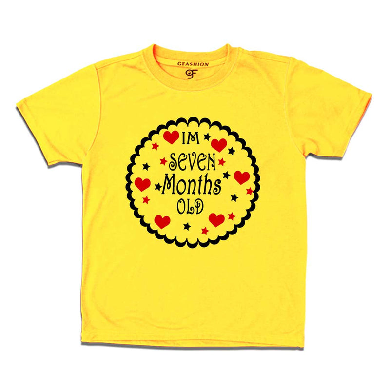 I am Seven Month Old Baby T-shirt in Yellow Color available @ gfashion.jpg