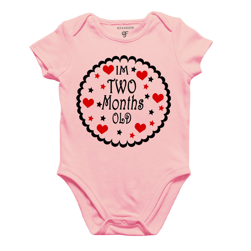 I am Two Month Old-Baby Onesie or Bodysuit or Rompers in Pink Color available @ gfashion.jpg