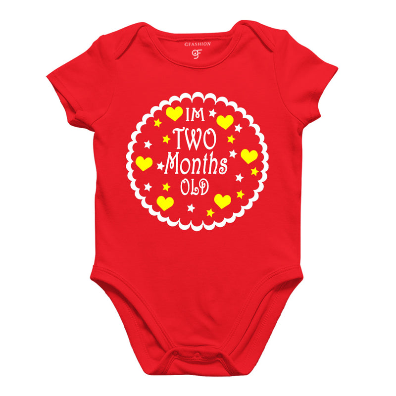 I am Two Month Old-Baby Onesie or Bodysuit or Rompers in Red Color available @ gfashion.jpg