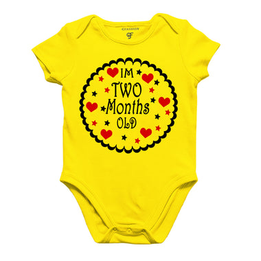 I am Two Month Old-Baby Onesie or Bodysuit or Rompers in Yellow Color available @ gfashion.jpg