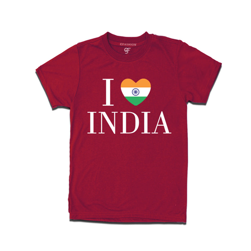 I love India Men T-shirt in Maroon Color available @ gfashion.jpg