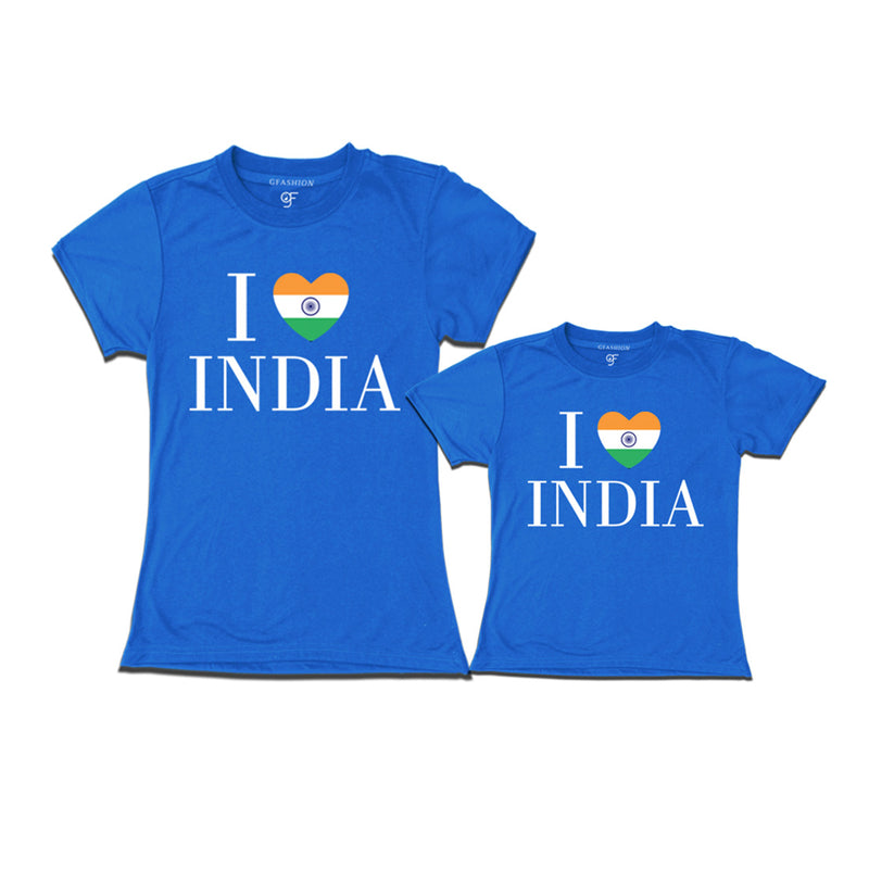 I love India Mom and Daughter T-shirts in Blue Color available @ gfashion.jpg