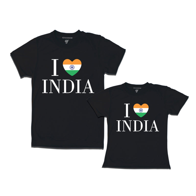 I love India T-shirts for Dad and Daughter in Black Color available @ gfashion.jpg