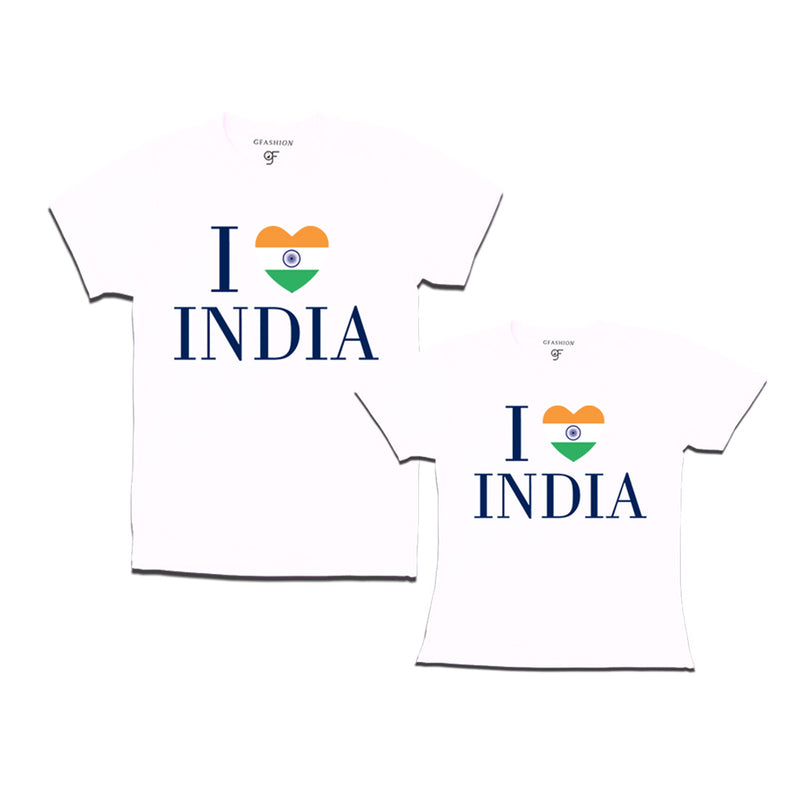 I love India T-shirts for Dad and Daughter in White Color available @ gfashion.jpg