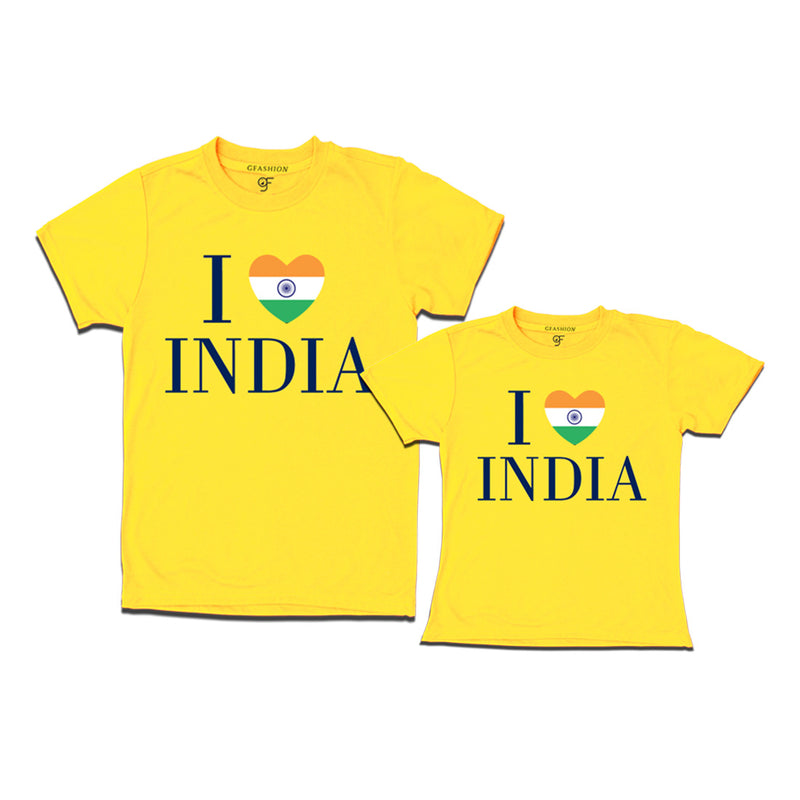 I love India T-shirts for Dad and Daughter in Yellow Color available @ gfashion.jpg