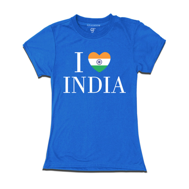 I love India Women T-shirt in Blue Color available @ gfashion.jpg