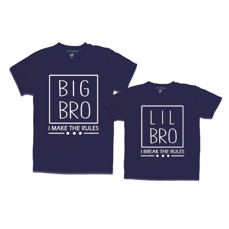 I make the Rules-I Break the Rules Big Bro-Lil Bro T-shirts in Navy Color available @ gfashion.jpg