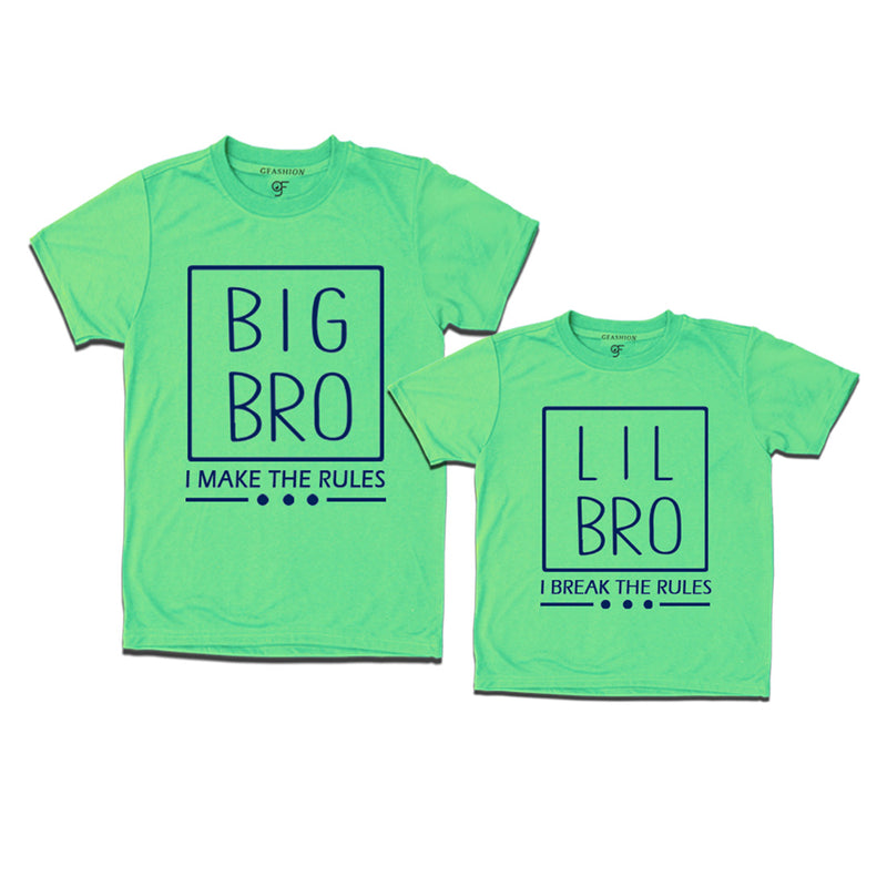 I make the Rules-I Break the Rules Big Bro-Lil Bro T-shirts in Pista Green Color available @ gfashion.jpg