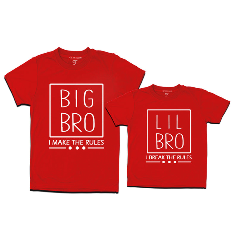 I make the Rules-I Break the Rules Big Bro-Lil Bro T-shirts in Red Color available @ gfashion.jpg