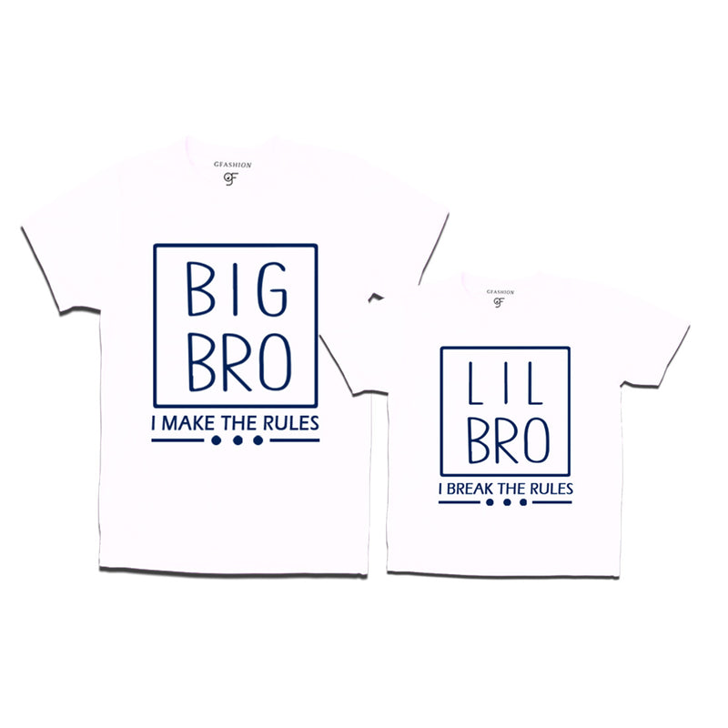 I make the Rules-I Break the Rules Big Bro-Lil Bro T-shirts in White Color available @ gfashion.jpg