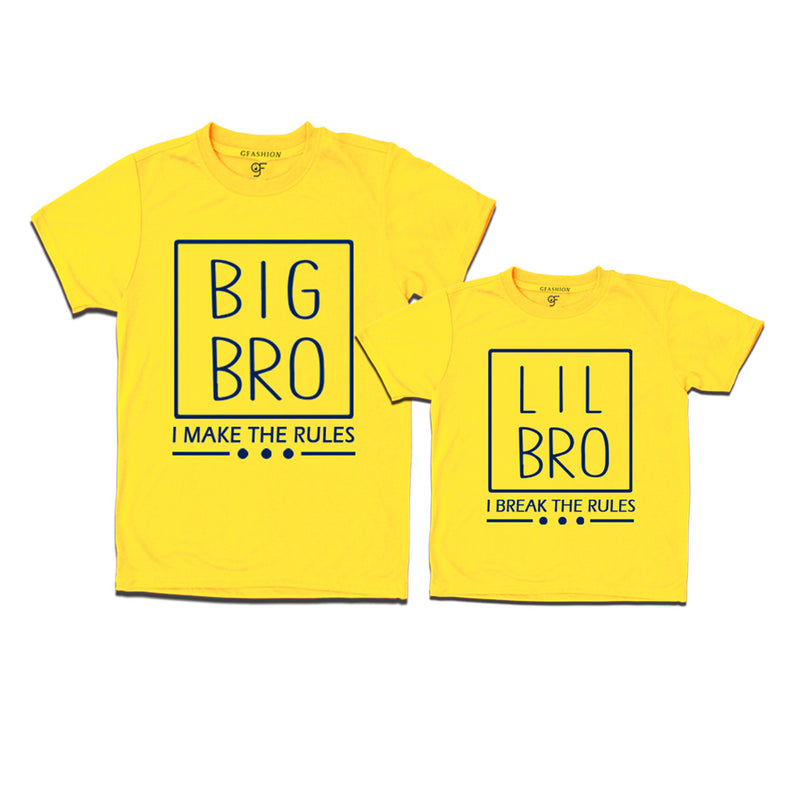 I make the Rules-I Break the Rules Big Bro-Lil Bro T-shirts in Yellow Color available @ gfashion.jpg