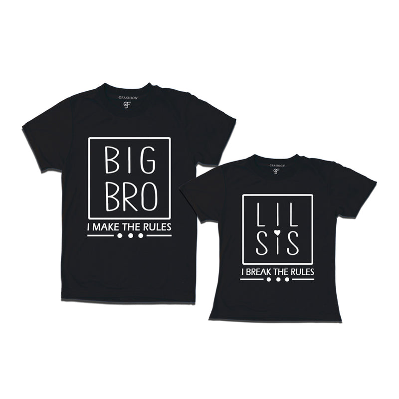I make the Rules-I Break the Rules Big Bro-Lil Sis T-shirts in Black Color available @ gfashion.jpg