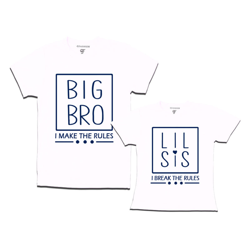 I make the Rules-I Break the Rules Big Bro-Lil Sis T-shirts in White Color available @ gfashion.jpg