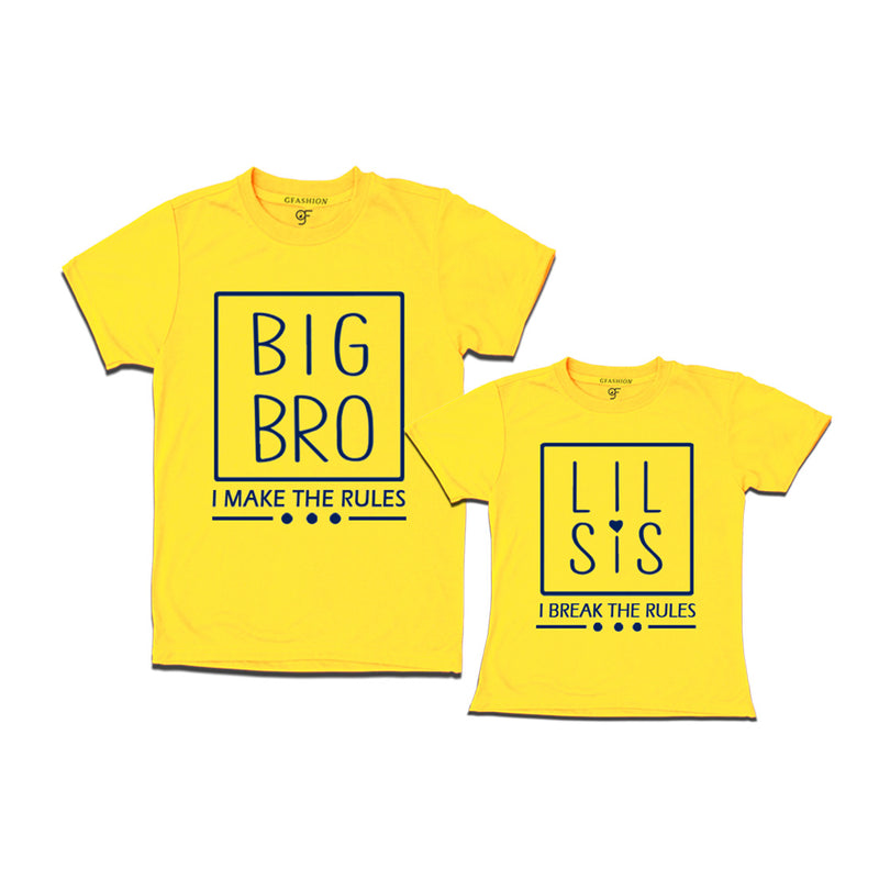 I make the Rules-I Break the Rules Big Bro-Lil Sis T-shirts in Yellow Color available @ gfashion.jpg
