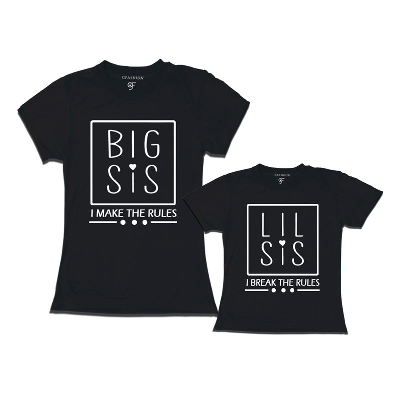 Big Sis-Little Sis T-shirts with Name in Black Color available @ gfashion.jpg