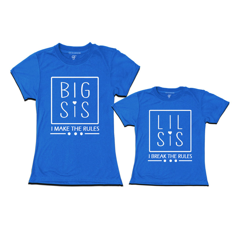 Big Sis-Little Sis T-shirts with Name in Blue Color available @ gfashion.jpg