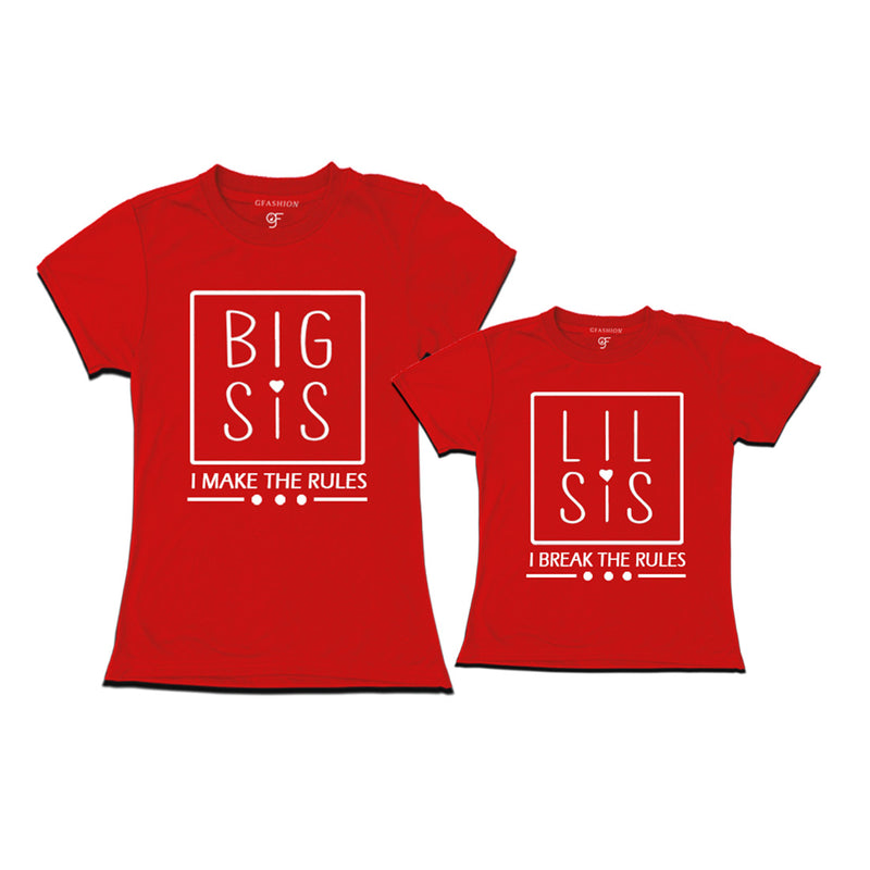 Big Sis-Little Sis T-shirts with Name in Red Color available @ gfashion.jpg