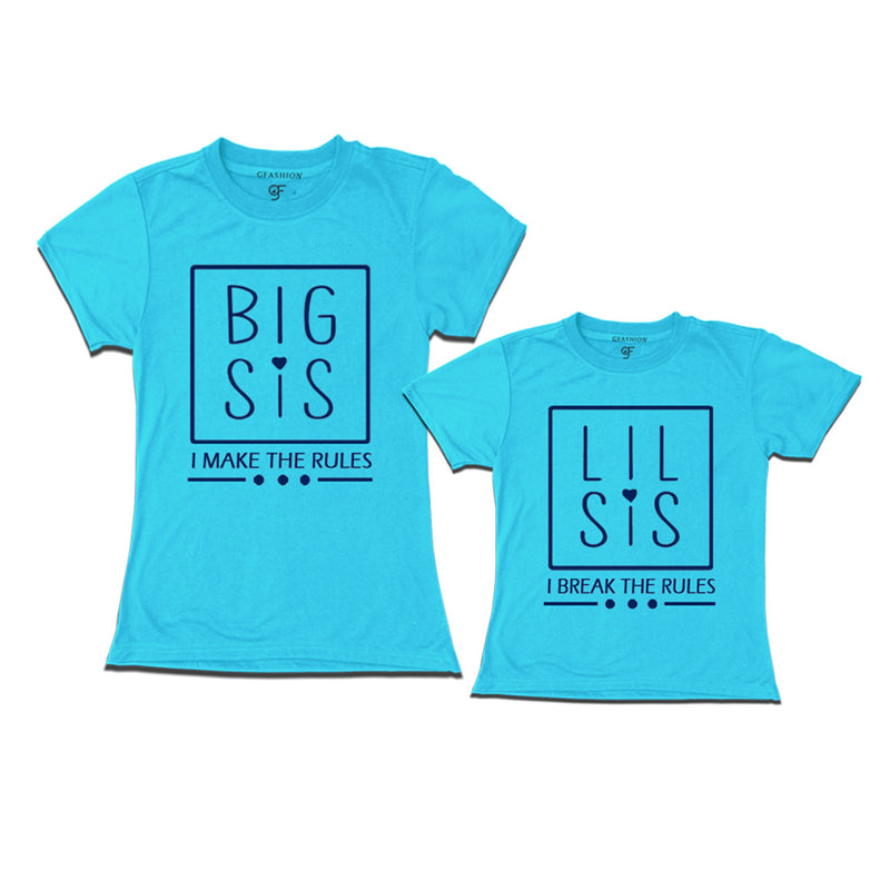 Big Sis-Little Sis T-shirts with Name in Sky Blue Color available @ gfashion.jpg