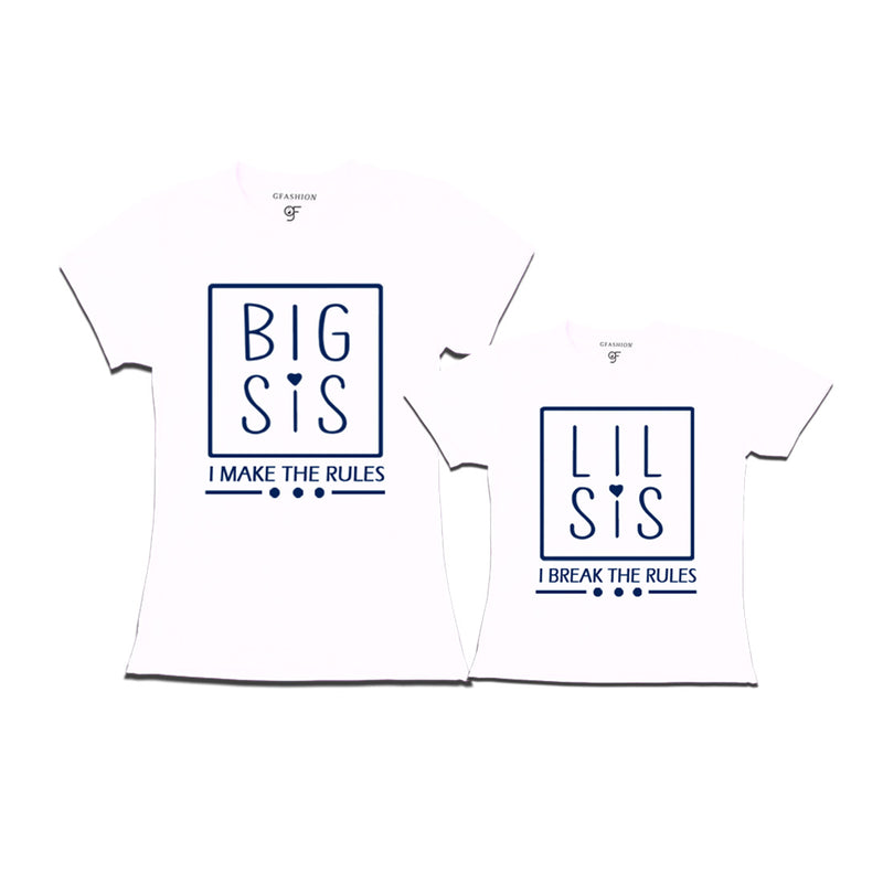 Big Sis-Little Sis T-shirts with Name in White Color available @ gfashion.jpg