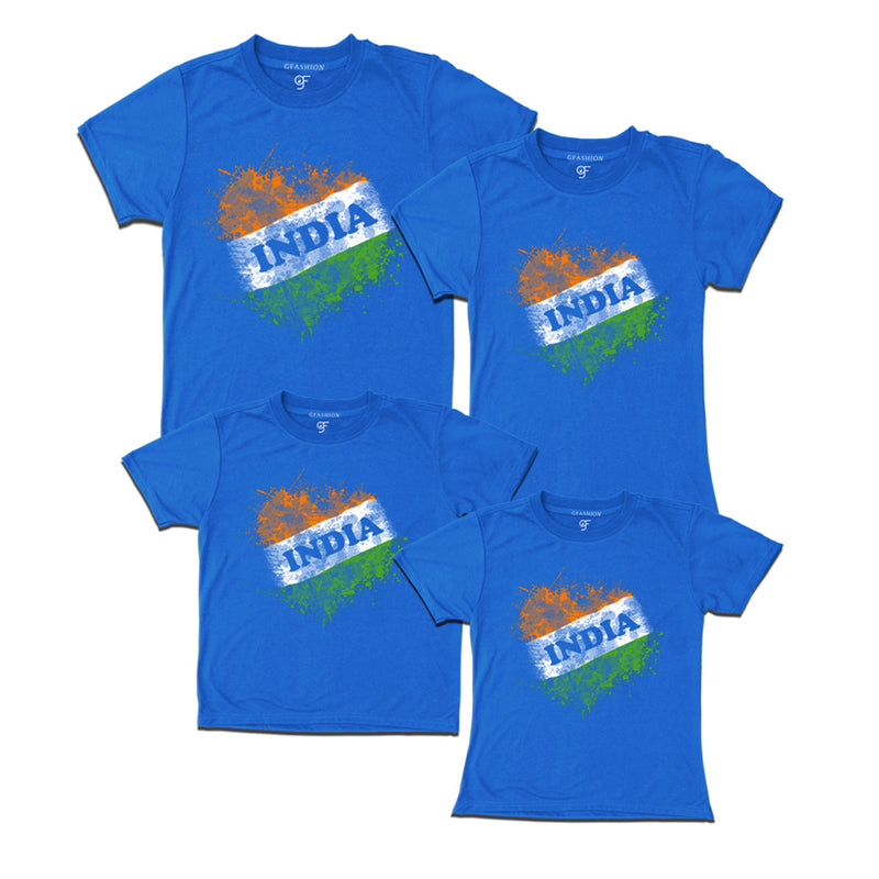 India Tiranga Family T-shirts in Blue color available @ gfashion.jpg