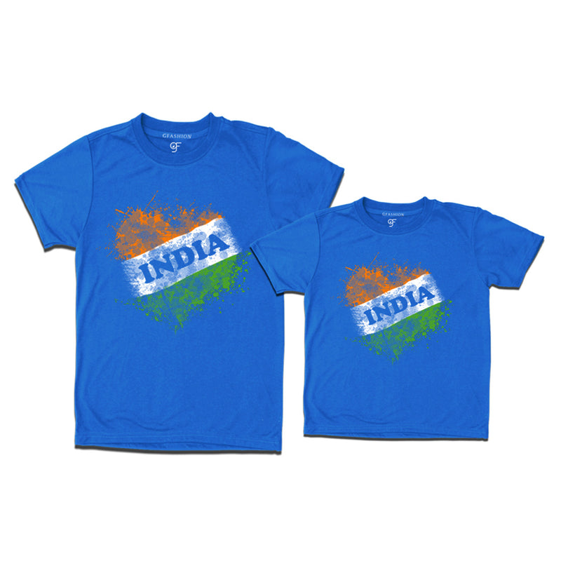 India Tiranga T-shirts for Dad and Son in Blue color available @ gfashion.jpg