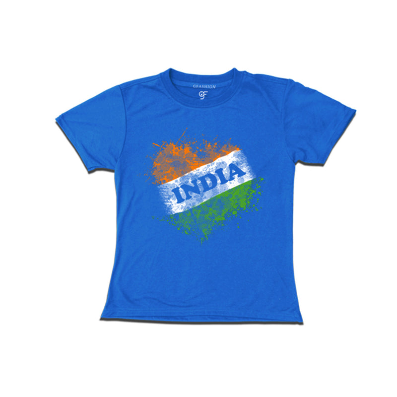 India Tiranga Girl T-shirt in Blue color available @ gfashion.jpg
