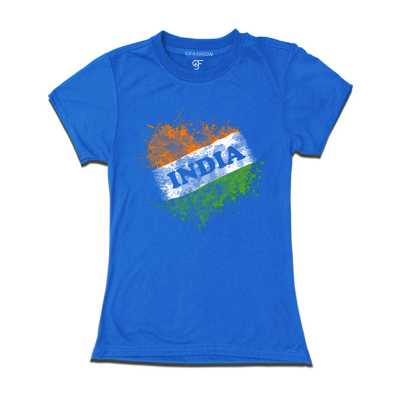 India Tiranga women T-shirt in Blue color available @ gfashion.jpg