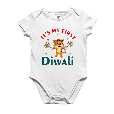 It's My First Diwali Rompers (or) Bodysuit (or) onesie T-shirt in White Color available @ gfashion.jpg