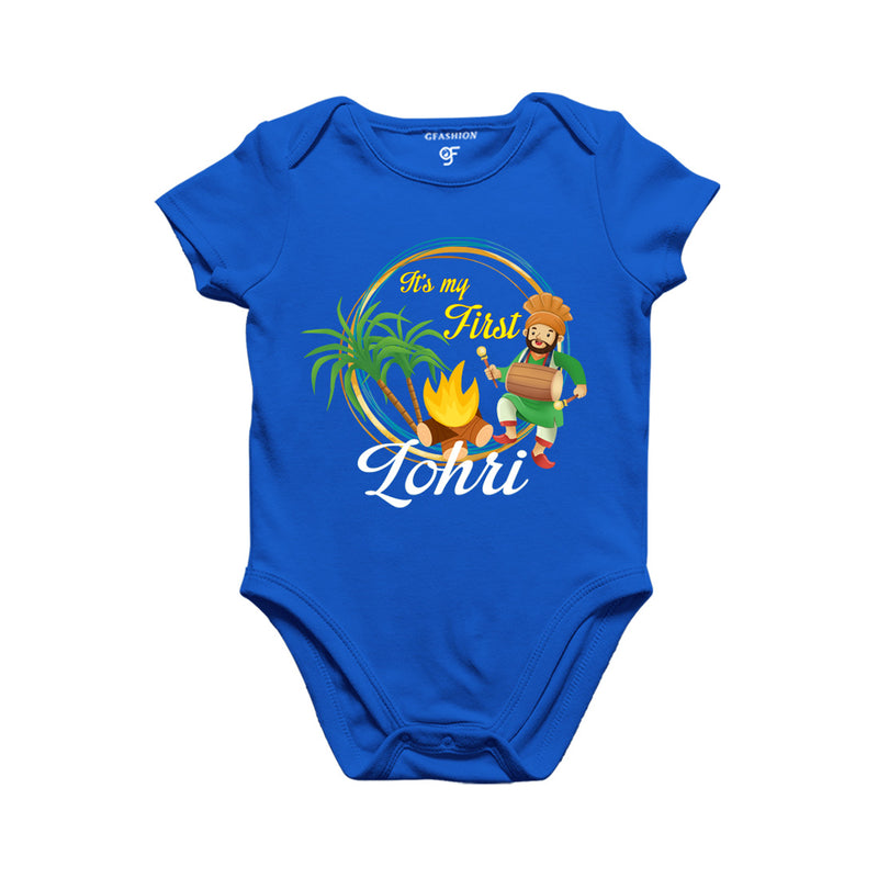 It's My First Lohri Baby Bodysuit in Blue Color available @ gfashion.jpg