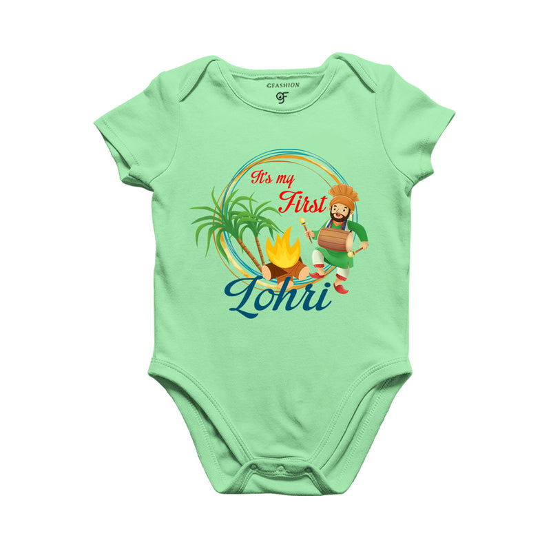 It's My First Lohri Baby Bodysuit in Pista Green Color available @ gfashion.jpg