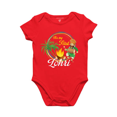 It's My First Lohri Baby Bodysuit in Red Color available @ gfashion.jpg