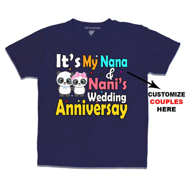 It's My wedding anniversary Name Customized T-shirt in Navy Color avilable @ gfashion.jpg