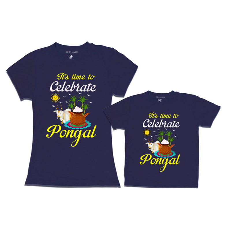 It's Time to Celebrate Pongal Combo T-shirts in Navy Color available @ gfashion.jpg