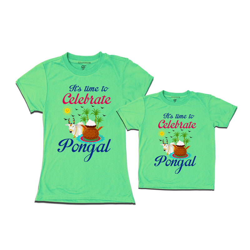 It's Time to Celebrate Pongal Combo T-shirts in Pista Green Color available @ gfashion.jpg