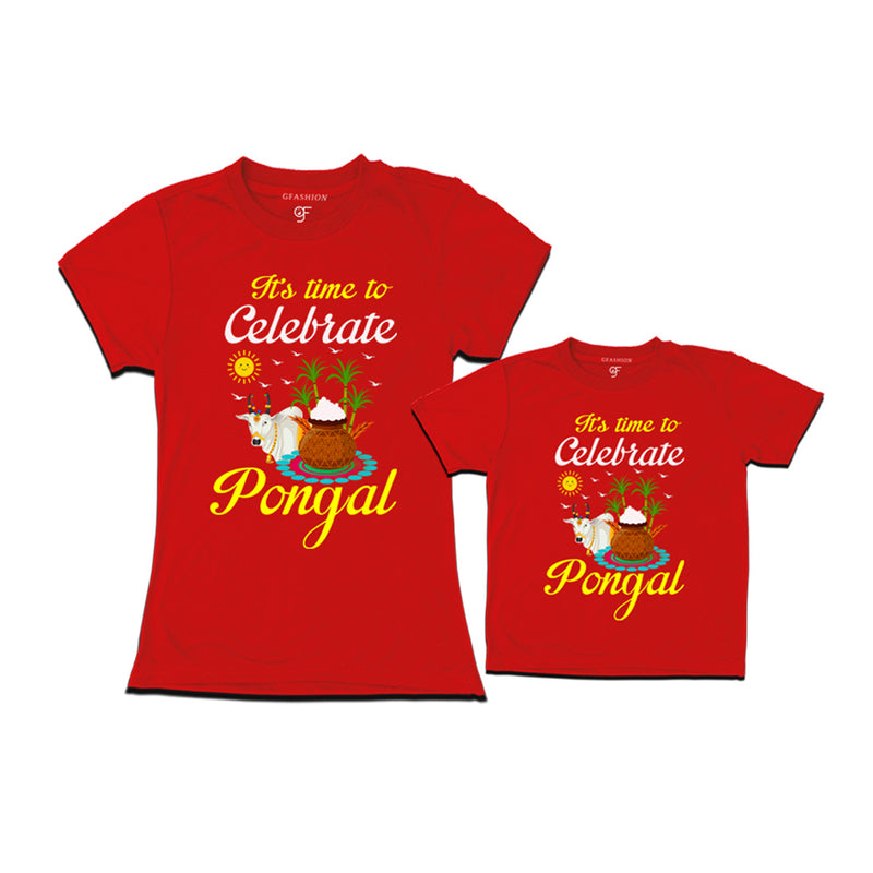 It's Time to Celebrate Pongal Combo T-shirts in Red Color available @ gfashion.jpg