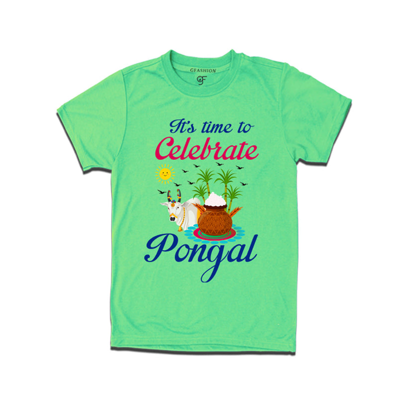 It's Time to Celebrate Pongal T-shirts in Pista Green Color available @ gfashion.jpg