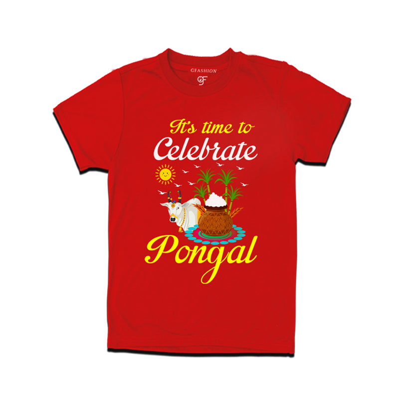 It's Time to Celebrate Pongal T-shirts in Red Color available @ gfashion.jpg