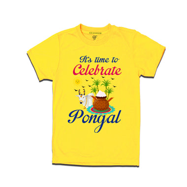 It's Time to Celebrate Pongal T-shirts in Yellow Color available @ gfashion.jpg